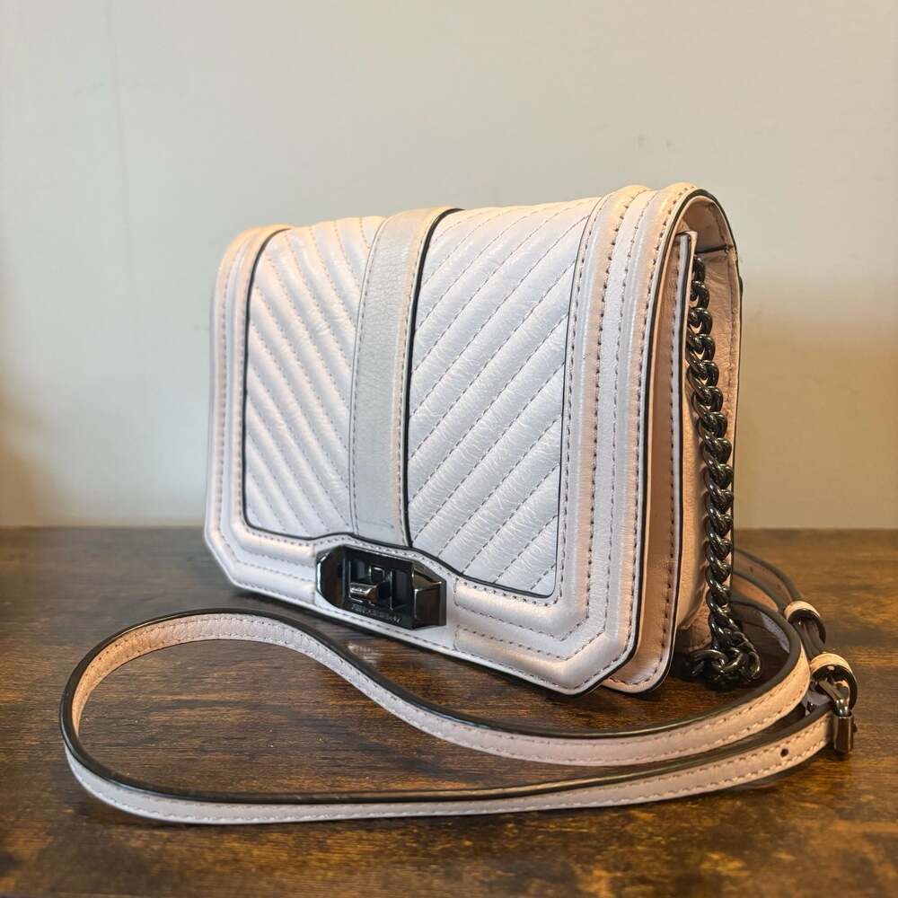 Rebecca Minkoff Love Blush Pink Quilted Leather Crossbody Bag